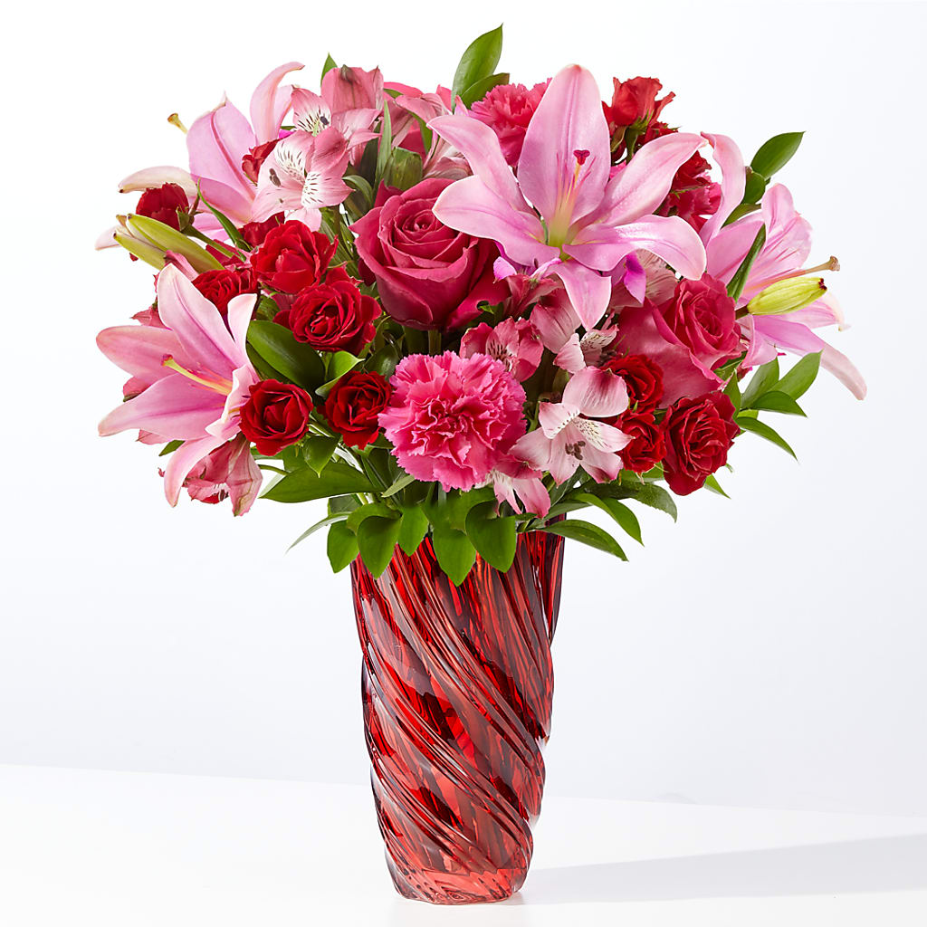 In Love Bouquet with Luxe Swirl Vase – B Floral, Coalville UT
