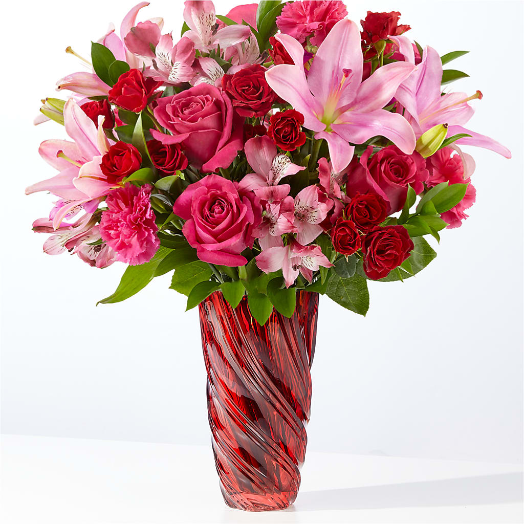 In Love Bouquet with Luxe Swirl Vase – B Floral, Coalville UT