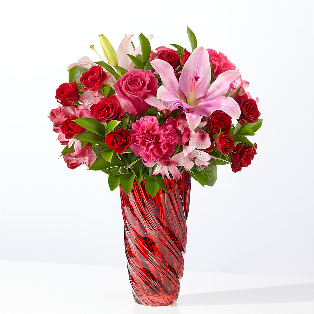 In Love Bouquet with Luxe Swirl Vase – B Floral, Coalville UT