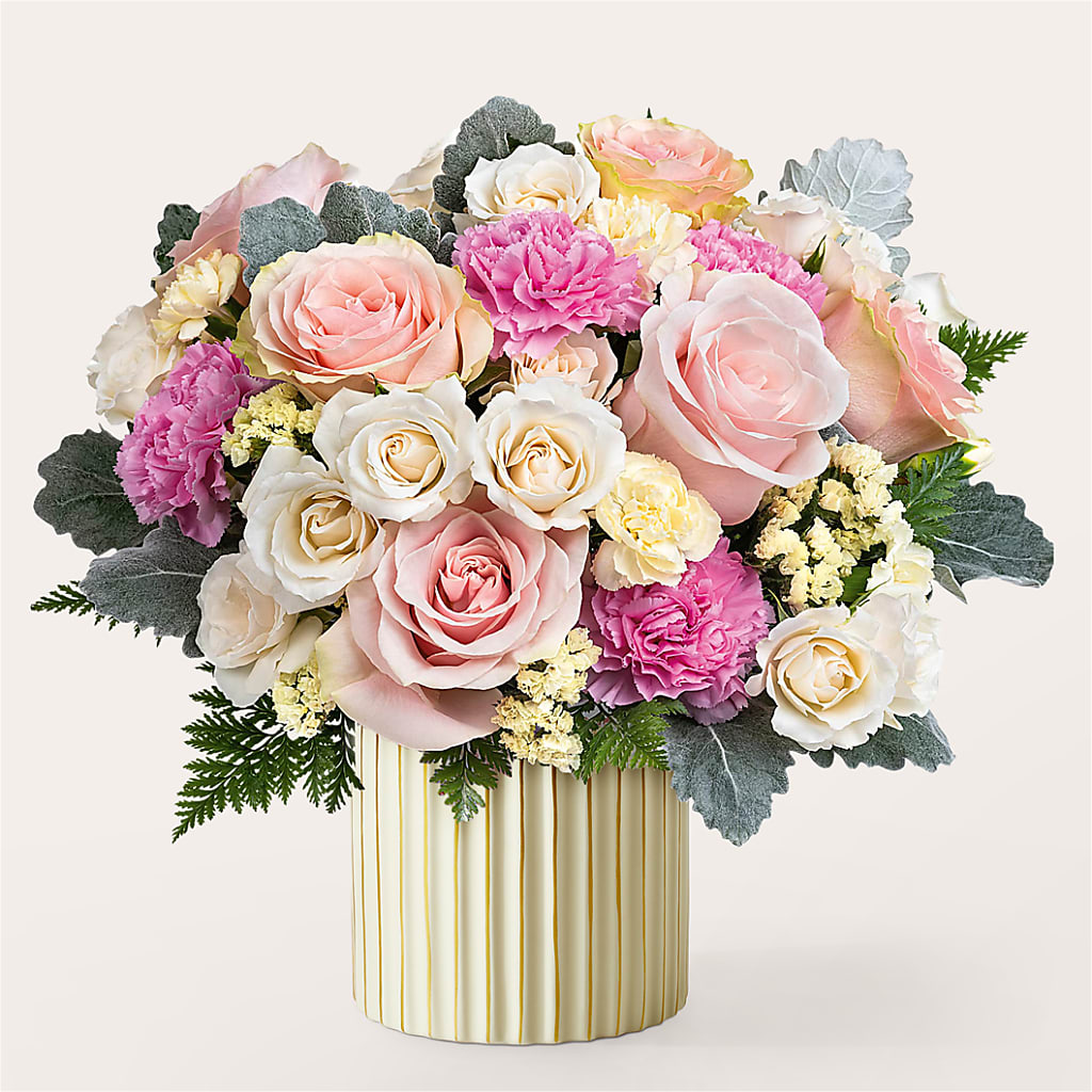 Blissful Moments Bouquet with Ivory Vase – B Floral, Coalville UT