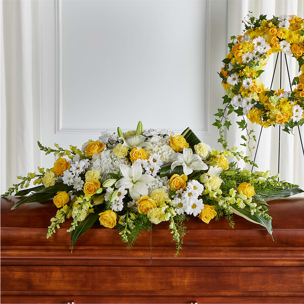 Golden Harmony Casket Spray – B Floral, Coalville UT