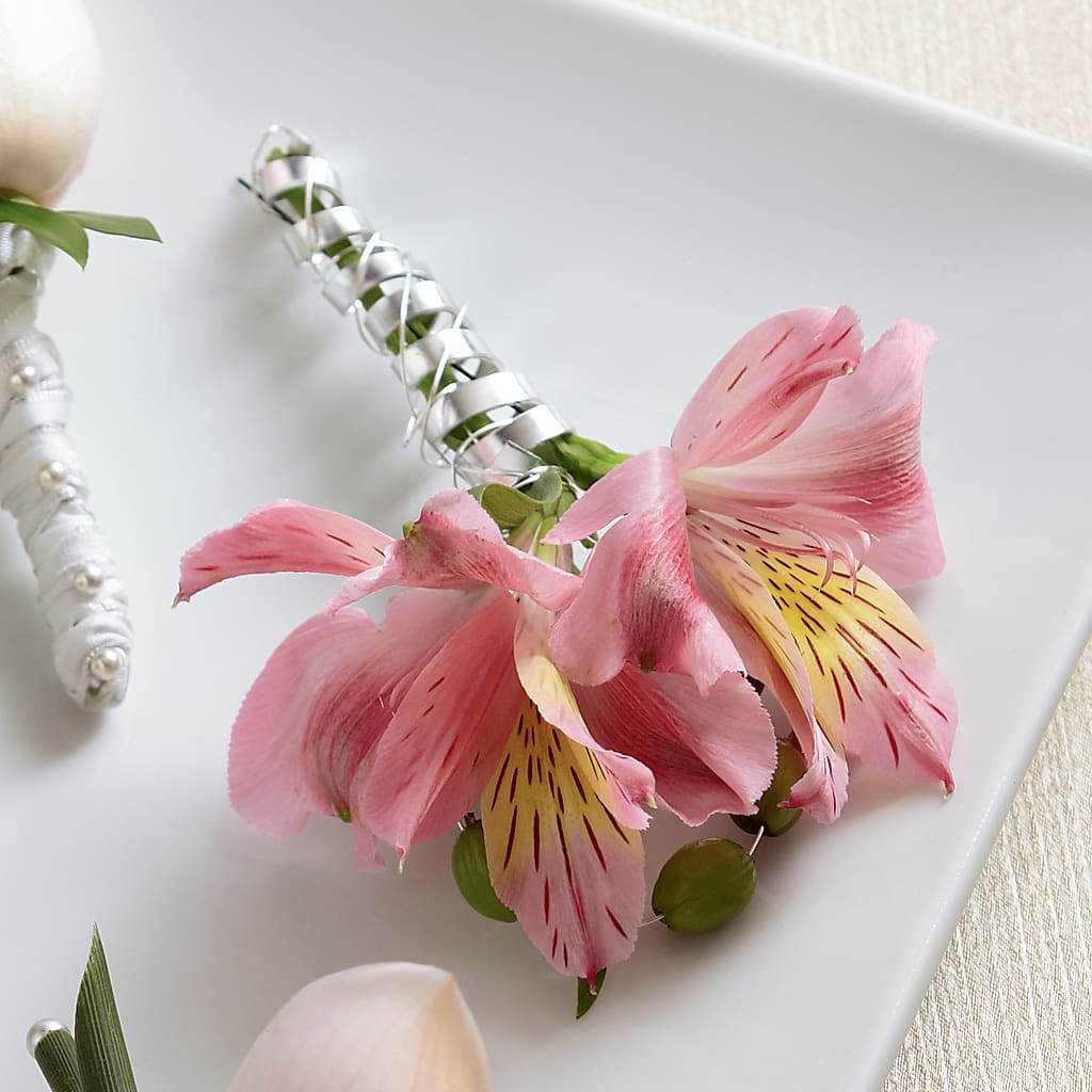 Pink Peruvian Lily Boutonniere – B Floral, Coalville UT
