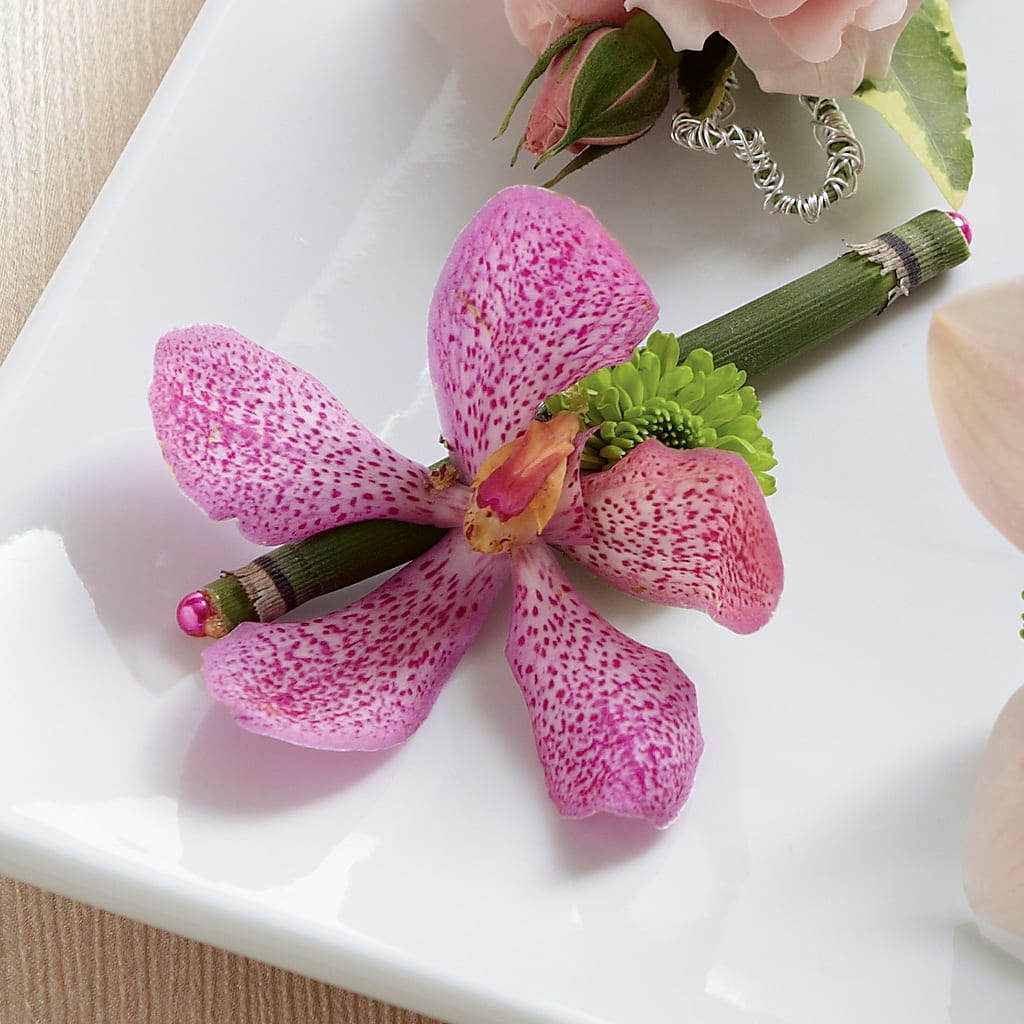 Pink Mokara Boutonniere – B Floral, Coalville UT