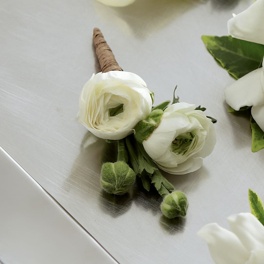 White Ranunculus Boutonniere – B Floral, Coalville UT