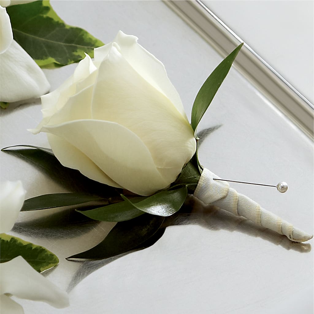 White Rose Boutonniere – B Floral, Coalville UT