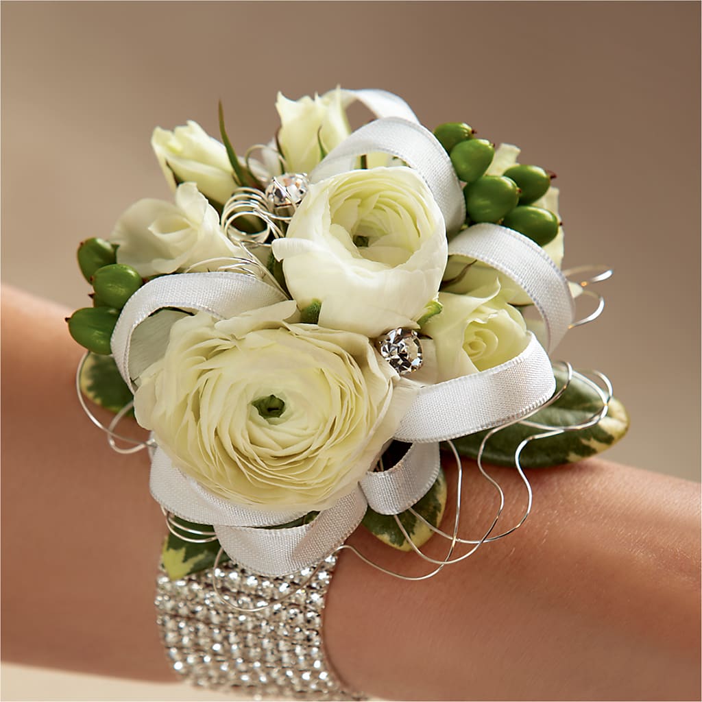 White Wedding Corsage – B Floral, Coalville UT