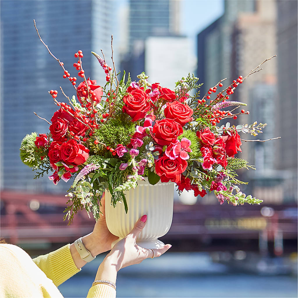 Big Red Bow Bouquet –  B Floral, Coalville UT