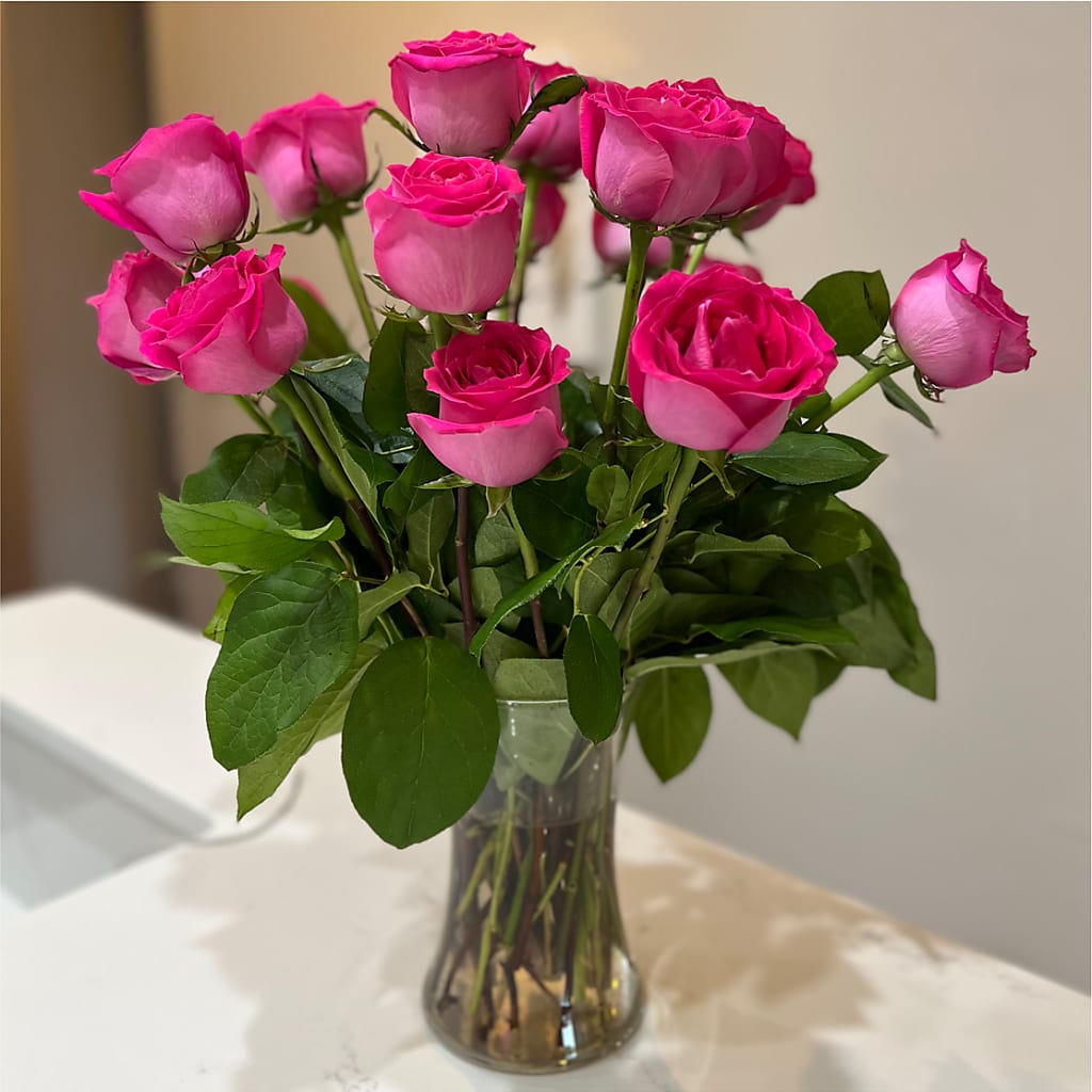 Long Stem Pink Rose Bouquet –  B Floral, Coalville UT