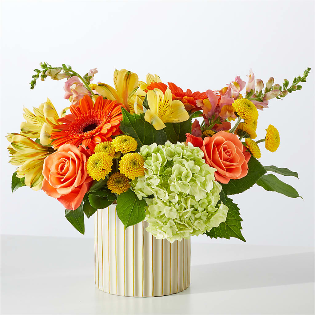 Autumn Sunshine Bouquet with Ivory Vase –  B Floral, Coalville UT