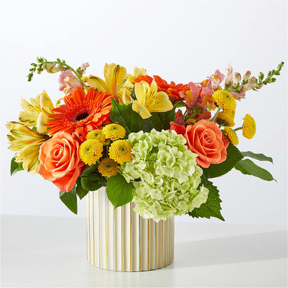 Autumn Sunshine Bouquet with Ivory Vase –  B Floral, Coalville UT