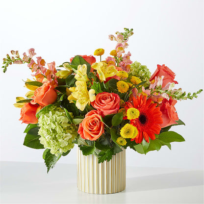 Autumn Sunshine Bouquet with Ivory Vase –  B Floral, Coalville UT