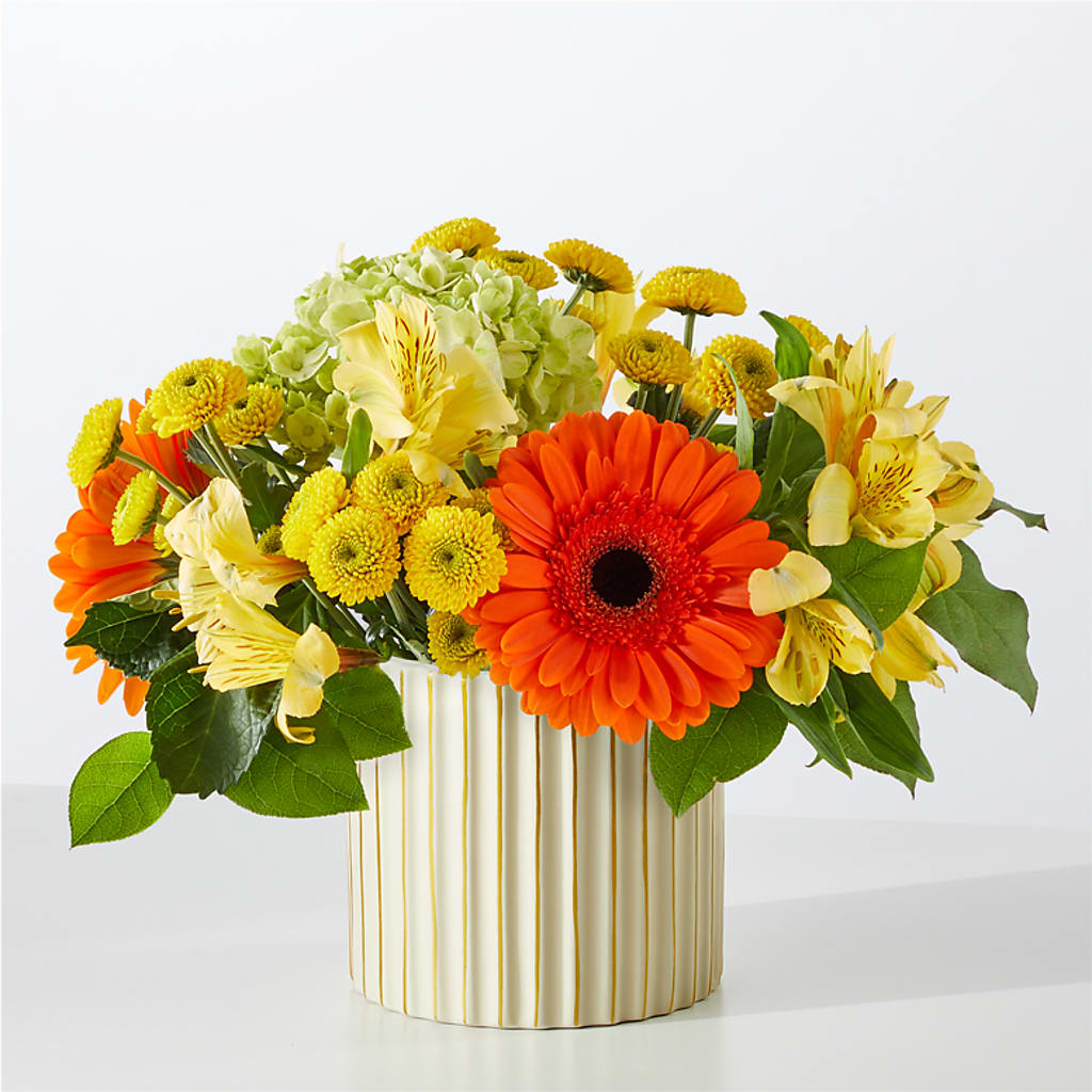 Autumn Sunshine Bouquet with Ivory Vase –  B Floral, Coalville UT