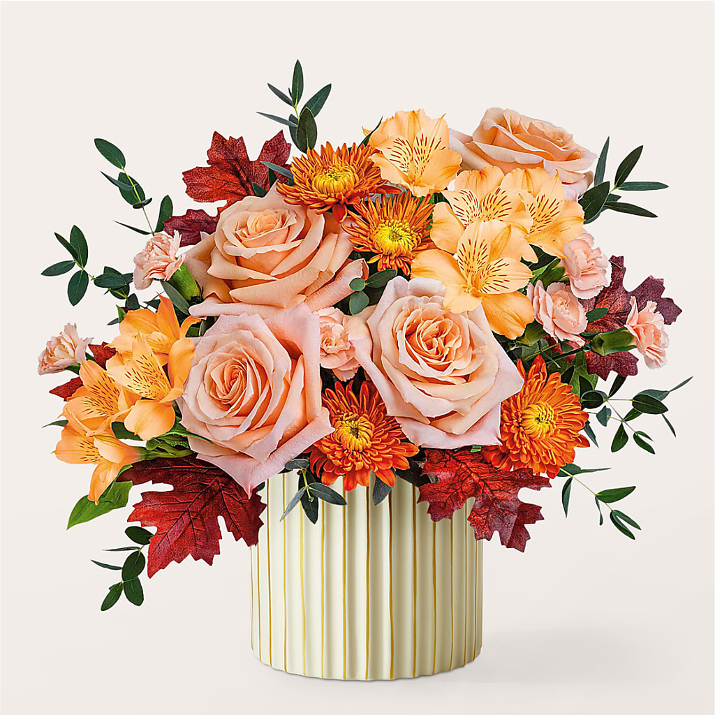Spiced Latte Bouquet with Ivory Vase –  B Floral, Coalville UT