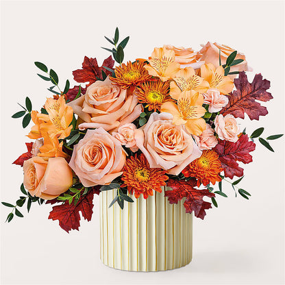 Spiced Latte Bouquet with Ivory Vase –  B Floral, Coalville UT