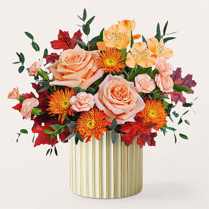 Spiced Latte Bouquet with Ivory Vase –  B Floral, Coalville UT
