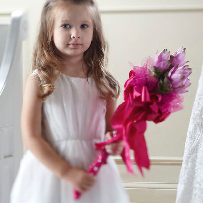 Sparkle Pink Flower Girl Bouquet –  B Floral, Coalville UT